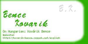 bence kovarik business card